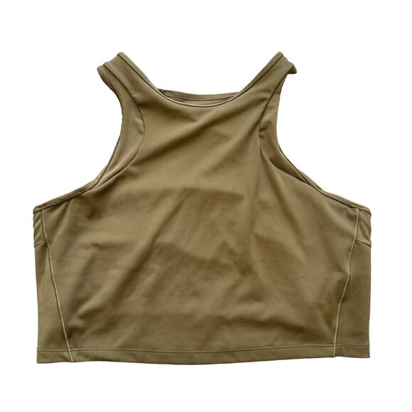 Athleta Conscious Mesh Crop Sports Bra, Olive Green, Women's Size XL - Picture 1 of 7